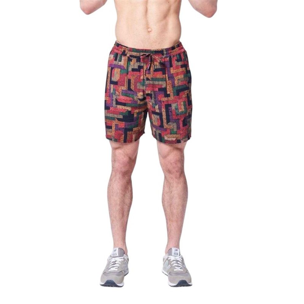 Native Youth Mens Geometric Shorts / Black